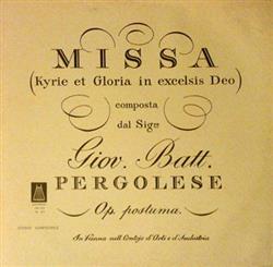 Download Giov Batt Pergolese - Messa In Fa Maggiore Kyrie Gloria In Excelsis Deo