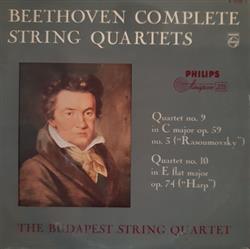 Download Beethoven, The Budapest String Quartet - Quartet No 9 In C Major Op 59 No 3 Rasoumovsky Quartet No 10 In E Flat Major Op 74 Harp