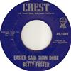 last ned album Betty Foster - Easier Said Than Done